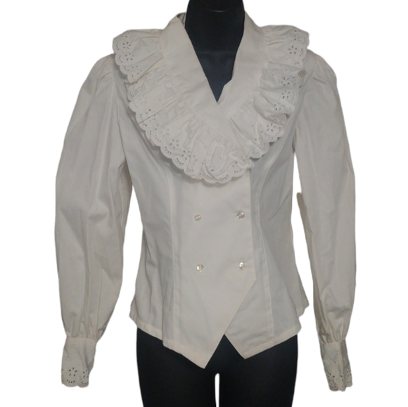 Vtg Apart Blouse & Velvet Vest - Picture 3 of 16